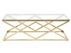 Salontafel Charlotte - Gehard Glas En Staal - Goudkleurig - Van-PASCAL MORABITO Online