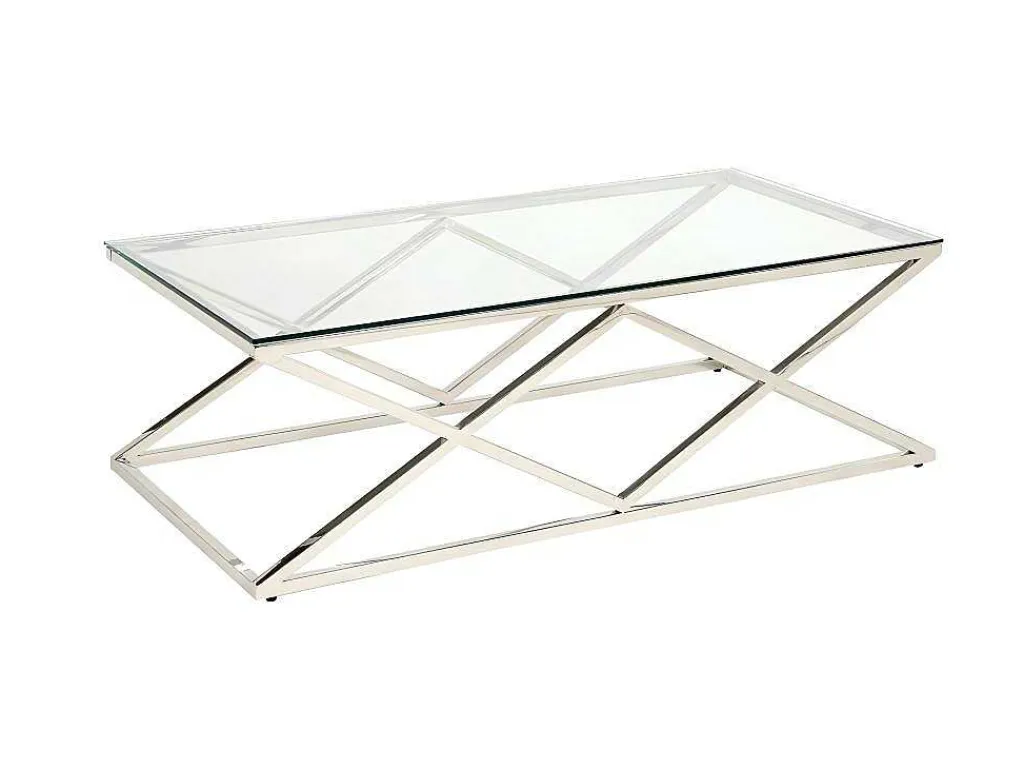 Salontafel Charlotte - Gehard Glas En Staal - Goudkleurig - Van-PASCAL MORABITO Online