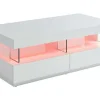 Salontafel Fabio - Wit Gelakt Mdf - Leds - 2 Lades En 2 Nissen-Vente-unique Online