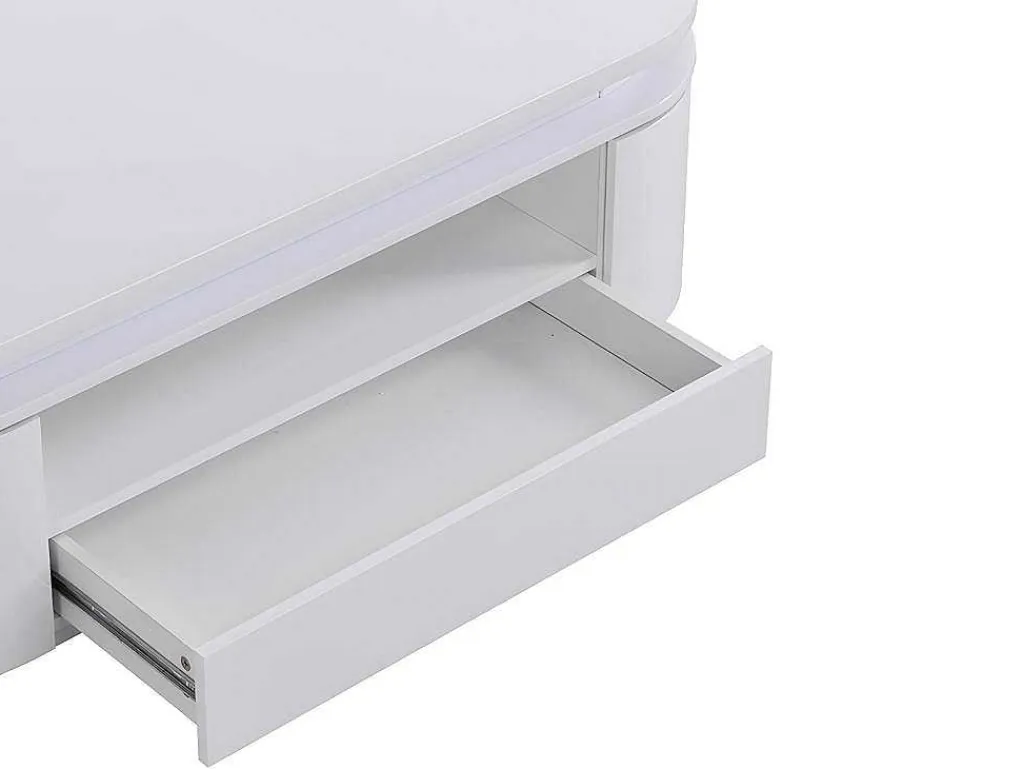 Salontafel Met 4 Kasten En 1 Lade - Leds - Mdf - Witgelakt - Vandana-Vente-unique Clearance
