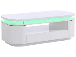 Salontafel Met 4 Kasten En 1 Lade - Leds - Mdf - Witgelakt - Vandana-Vente-unique Clearance