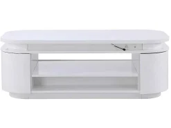 Salontafel Met 4 Kasten En 1 Lade - Leds - Mdf - Witgelakt - Vandana-Vente-unique Clearance