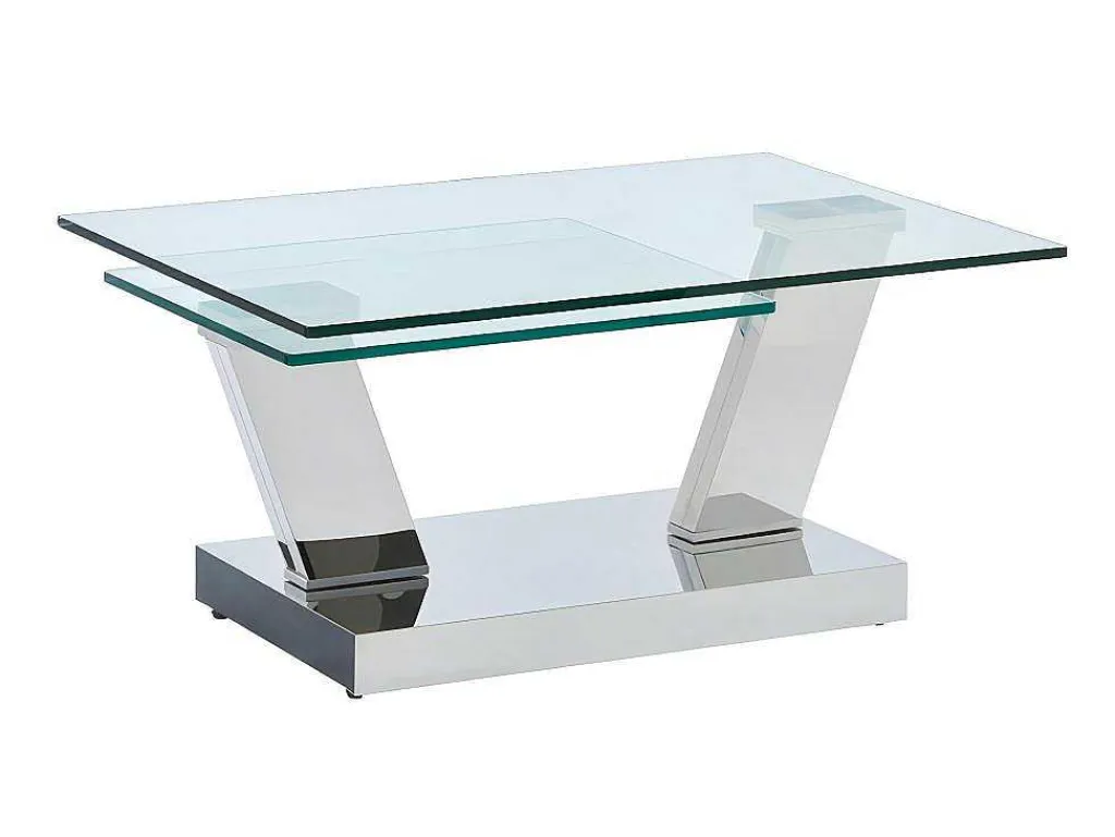 Salontafel Met Draaiblad Oyrus - Gehard Glas & Metaal-Maison Céphy Discount