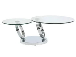 Salontafel Met Draaiblad Joline - Gehard Glas En Metaal-Maison Céphy Clearance