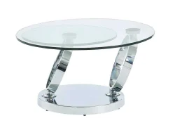 Salontafel Met Draaiblad Joline - Gehard Glas En Metaal-Maison Céphy Clearance