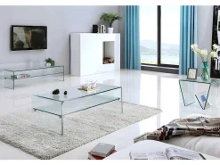 Salontafel Trenia - Dubbele Plaat - Gehard Glas-Vente-unique Online