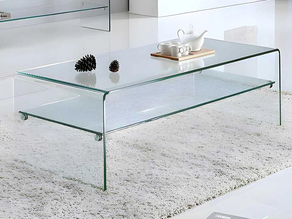 Salontafel Trenia - Dubbele Plaat - Gehard Glas-Vente-unique Online