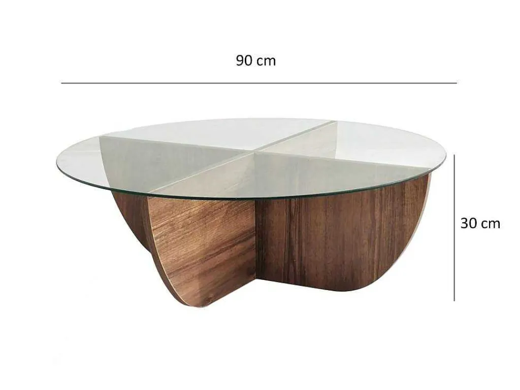 Salontafel Van Gehard Glas - Naturel En Transparant - Aysun-Vente-unique New