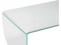 Salontafel Van Gehard Glas - Transparant En Groen - Kinami-Vente-unique Discount