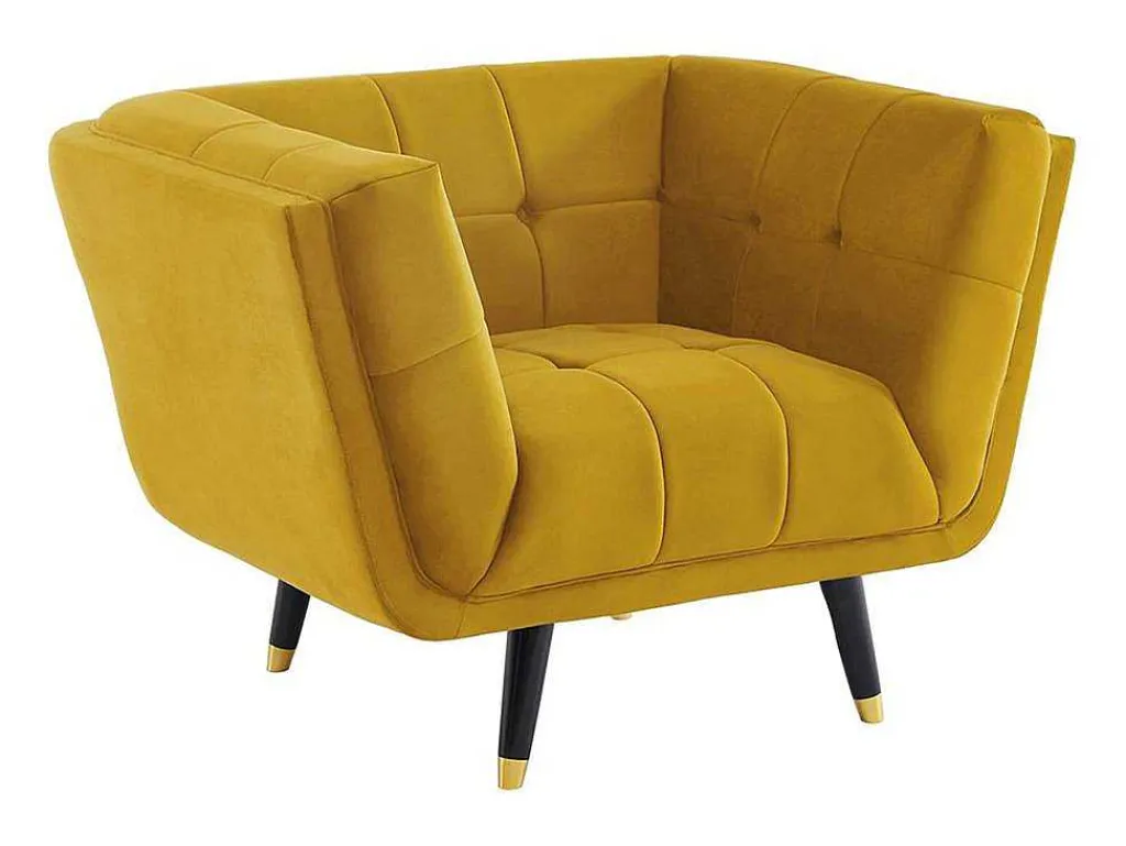 Samantha Ii Fluwelen Fauteuil - Oker-Vente-unique Clearance