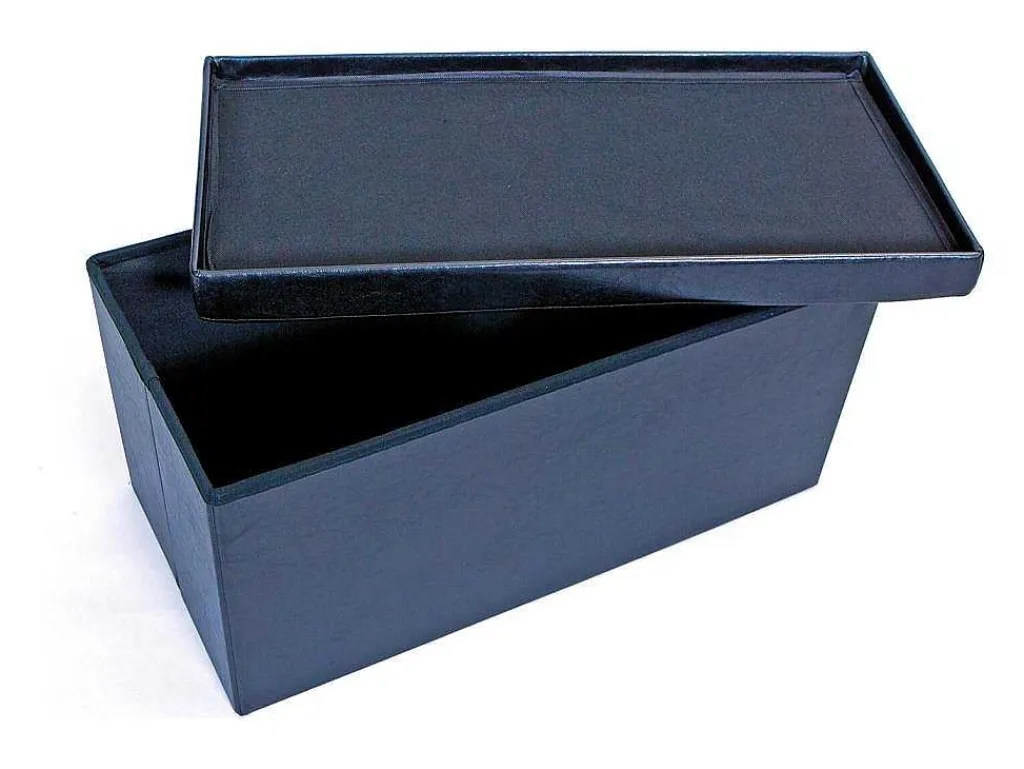 Sanne Opbergdozen Voetenbank Met Deksel, Zwart.-Vente-unique Hot