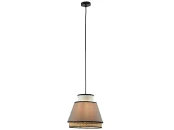Scandinavische Rieten Hanglamp - Naturel En Warmgrijs - D35 X H120 Cm - Klaus-OZAIA Outlet
