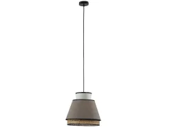 Scandinavische Rieten Hanglamp - Naturel En Warmgrijs - D35 X H120 Cm - Klaus-OZAIA Outlet