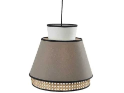 Scandinavische Rieten Hanglamp - Naturel En Warmgrijs - D35 X H120 Cm - Klaus-OZAIA Outlet