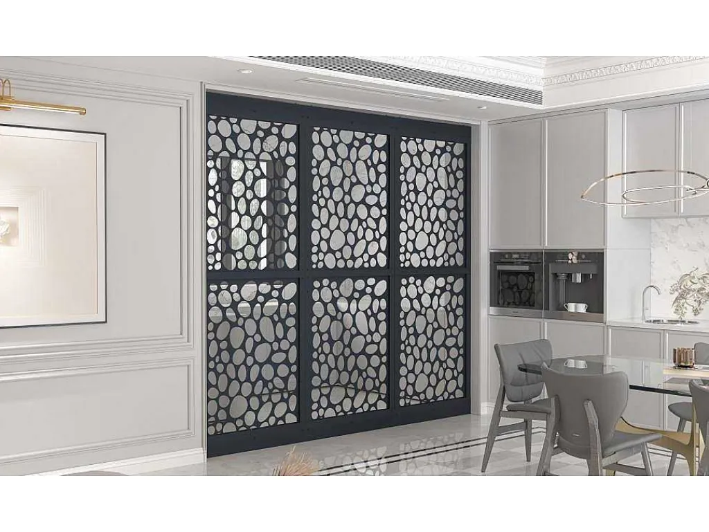 Scheidingswand Verzinkt Staal L88 X H245 Cm Antraciet - Verstelbare Hoogte - Tirodi-Vente-unique Sale