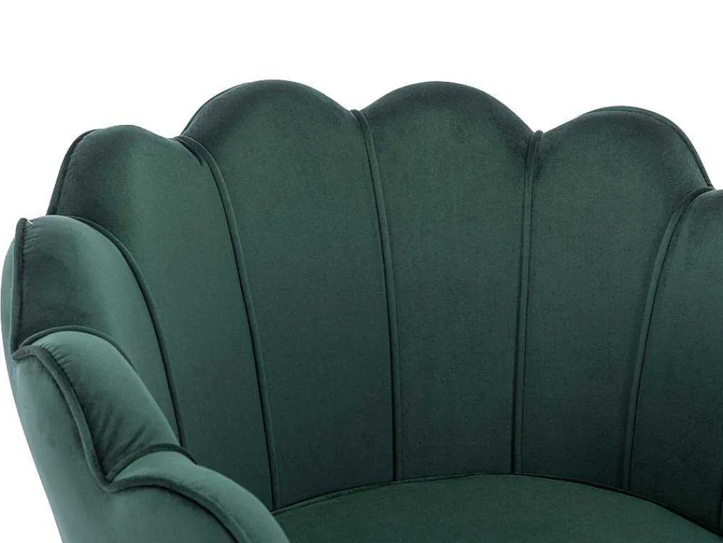 Schelpvormige Fauteuil Van Spargroen Velours Dandelion - Van-PASCAL MORABITO Outlet
