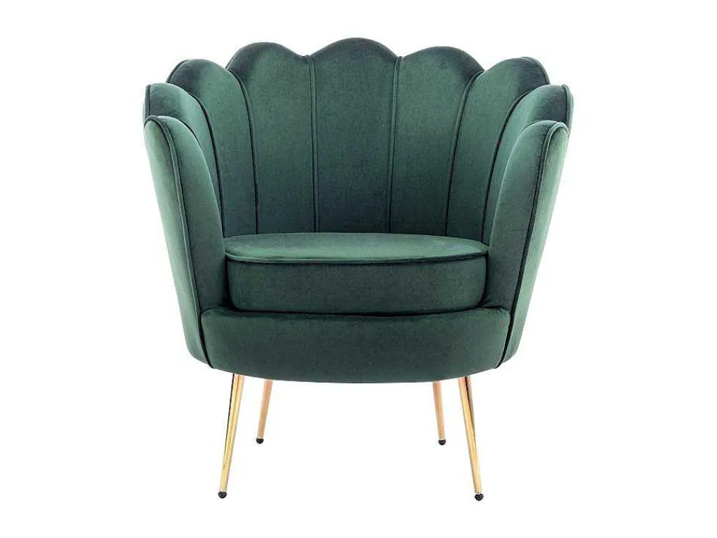 Schelpvormige Fauteuil Van Spargroen Velours Dandelion - Van-PASCAL MORABITO Outlet