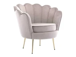 Schelpvormige Fauteuil Van Taupegrijs Velours Dandelion - Van-PASCAL MORABITO Online