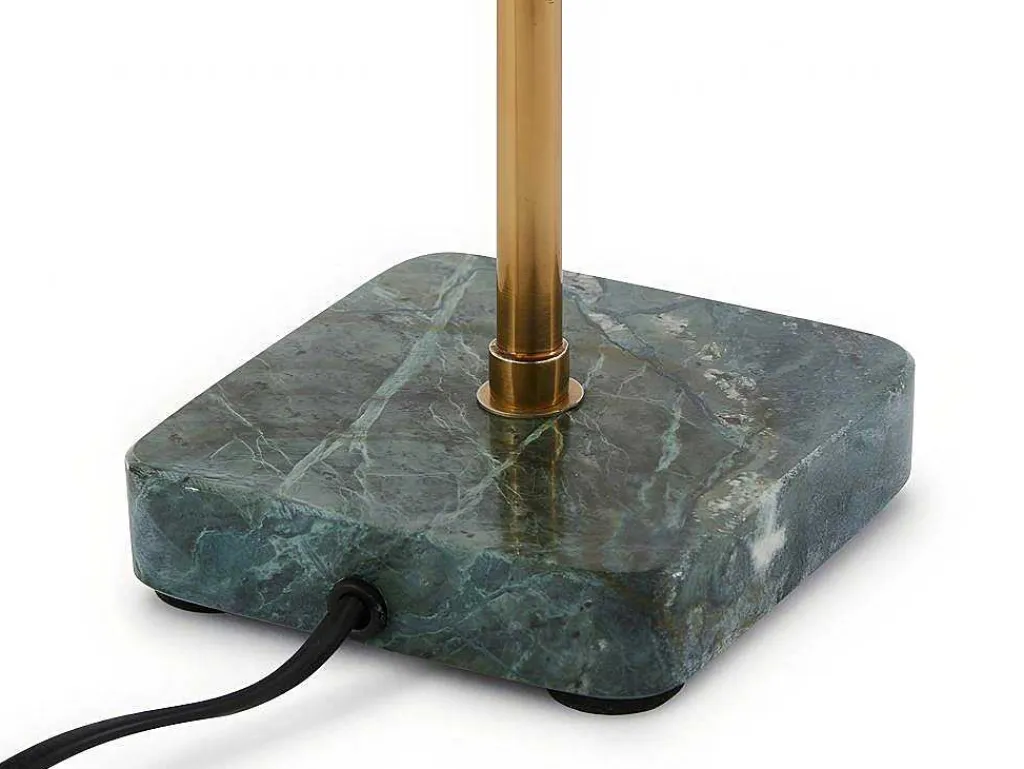Schemerlamp Champignon Met Art-Decostijl Amanite - Marmer En Ijzer - 24,5 X 24,5 X 52 Cm - Goudkleurig-OZAIA New
