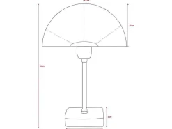 Schemerlamp Champignon Met Art-Decostijl Amanite - Marmer En Ijzer - 24,5 X 24,5 X 52 Cm - Goudkleurig-OZAIA New