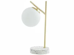 Schemerlamp Met Vintage-Stijl Lullaby - Sokkel Van Terrazzo - 23 X 15 X 38 Cm - Goudkleurig-OZAIA New