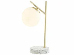 Schemerlamp Met Vintage-Stijl Lullaby - Sokkel Van Terrazzo - 23 X 15 X 38 Cm - Goudkleurig-OZAIA New