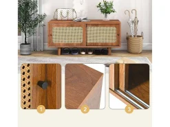 Schoenenkast - Met 2 Deuren En Verstelbare Planken - Bruin-ModernLuxe New
