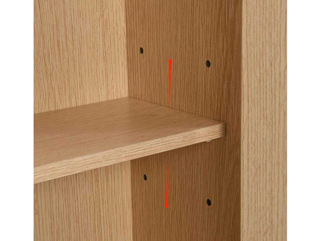 Schoenenkast In Hout En Rotan - 3 Klepdeuren En 1 Lade - Verstelbare Plank - Naturel-ModernLuxe Sale