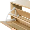 Schoenenkast In Hout En Rotan - 4 Klepdeuren - Naturel-ModernLuxe