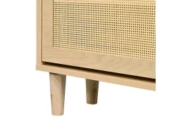 Schoenenkast In Hout En Rotan - 4 Klepdeuren - Naturel-ModernLuxe