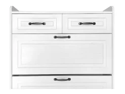 Schoenenkast In Spaanplaat - 3 Klepdeuren En 2 Laden - Wit-ModernLuxe Discount