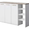 Schoenenkast Met 3 Deuren En 3 Opbergvakken Wit En Houtlook Skaido-Vente-unique Clearance