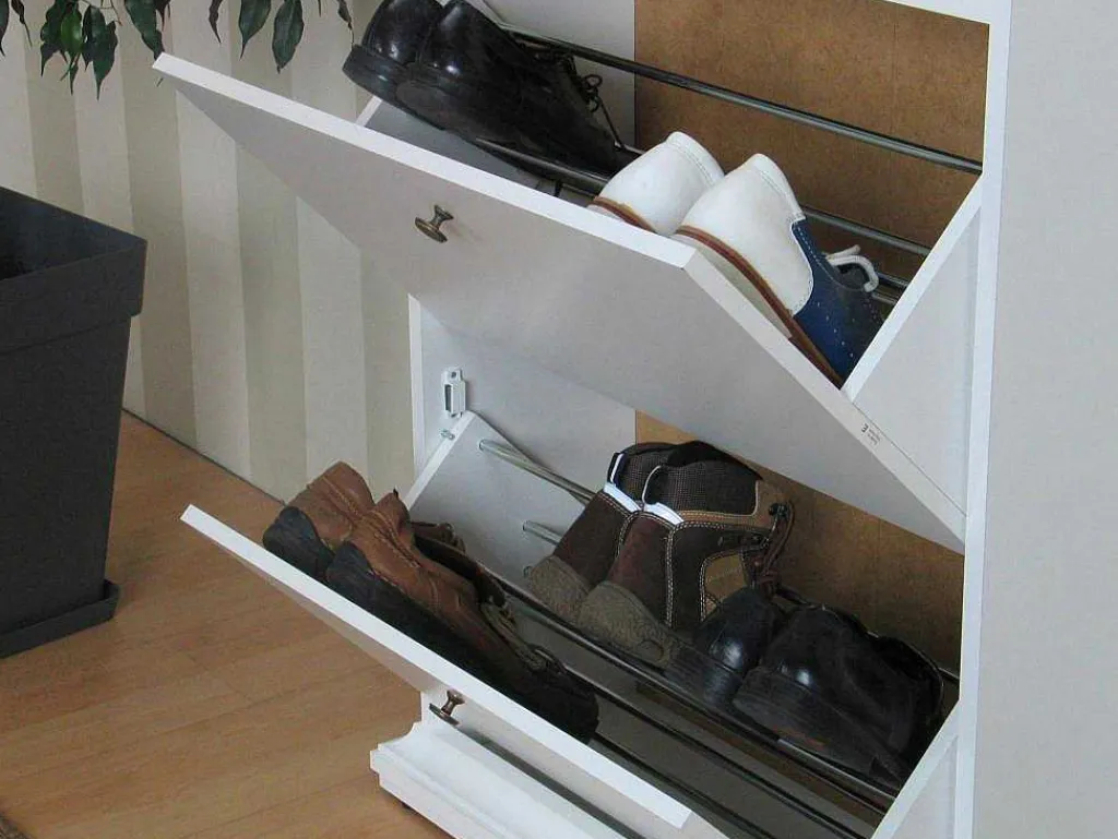 Schoenenkast Wit Venetie Met 3 Kleppen.-Vente-unique Online