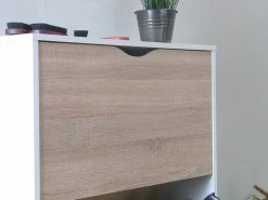 Schoenenkasten Napoli (Set Van Drie) Met 3 Lades Wit / Eiken.-Vente-unique