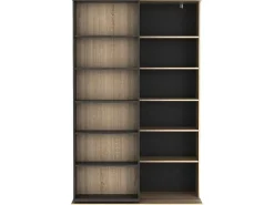 Schuifboekenkast Met 18 Nissen - Naturel En Antraciet - Prali-Vente-unique Clearance