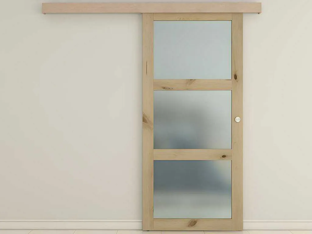 Schuifdeur Acosta Met 3 Ramen - H205Xb93 Cm - Mdf-Vente-unique Online