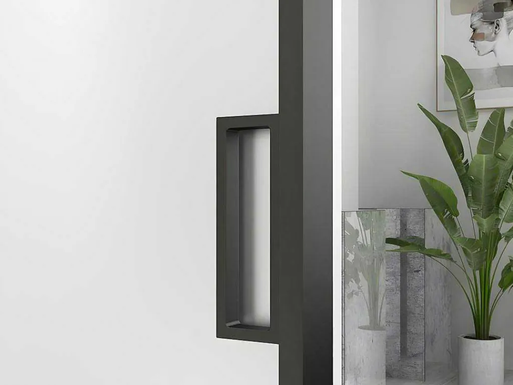 Schuifdeur In Mat Gehard Glas - H205Cm X B73Cm - Linci-Vente-unique New