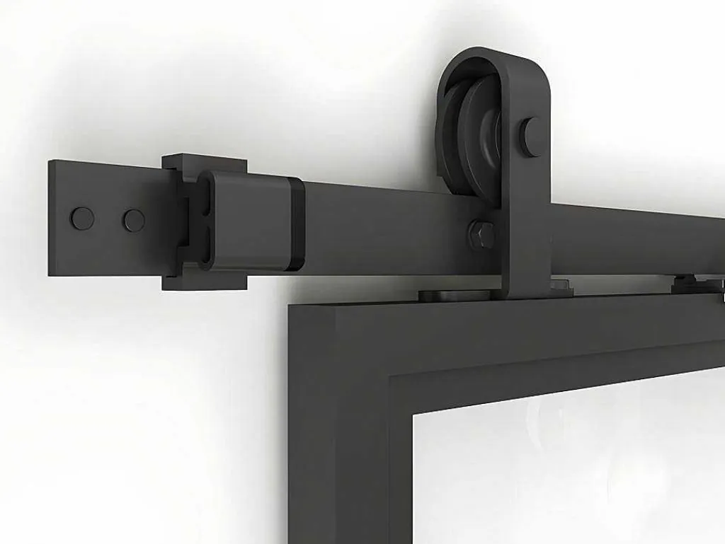 Schuifdeur Sinca - H205 X B83 Cm - Gehard Glas En Aluminium-Vente-unique Sale
