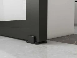 Schuifdeur Sinca - H205Cm X B73Cm - Helder Gehard Glas En Aluminium-Vente-unique Hot