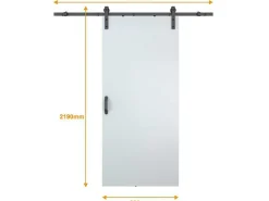 Schuifdeur Varin - H205Cm X L83Cm - Mdf + Wit Pvc-Vente-unique