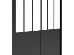 Schuifdouchedeur Mat Zwart Met Werkplaatsstijl - 120 X 195 Cm - Urbanik-Shower & Design Online