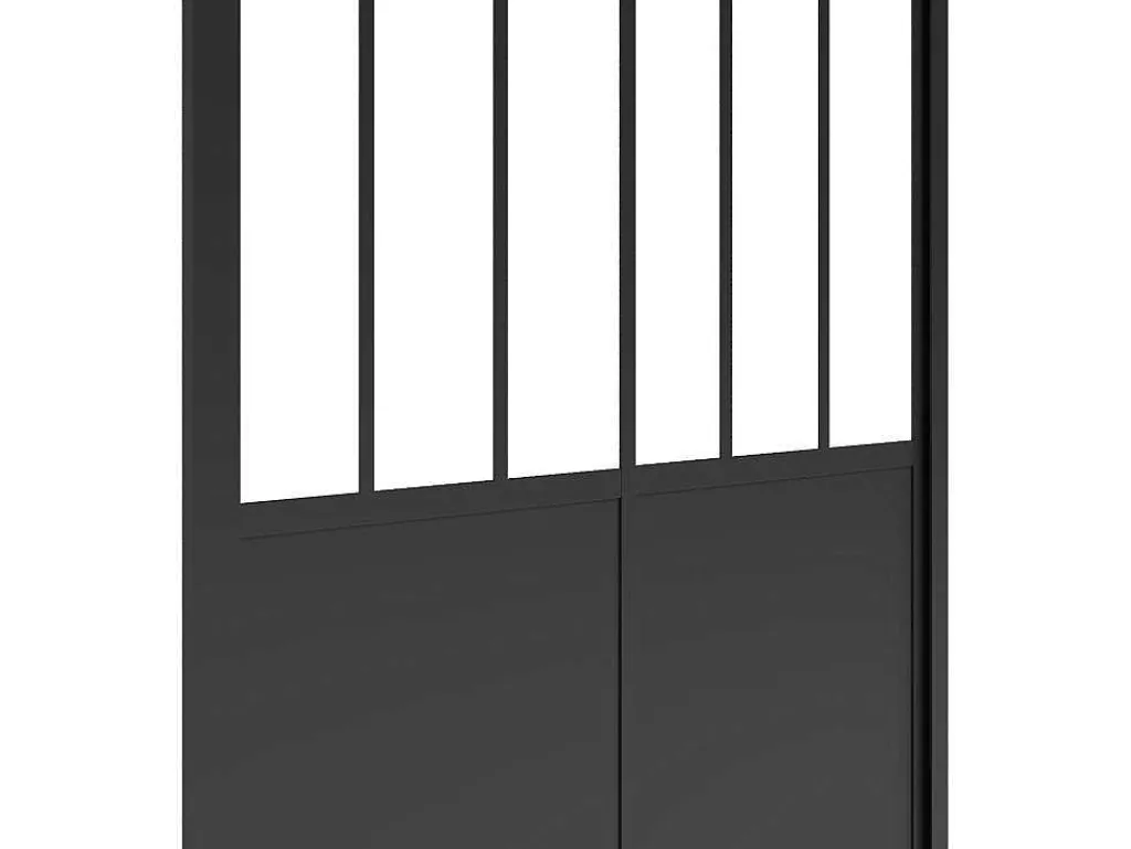 Schuifdouchedeur Mat Zwart Met Werkplaatsstijl - 120 X 195 Cm - Urbanik-Shower & Design Online