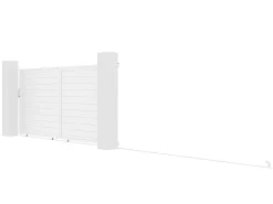 Schuifpoort Aluminium L374 X H180 Cm Wit - Nazario-EXPERTLAND New