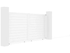 Schuifpoort Aluminium L374 X H180 Cm Wit - Nazario-EXPERTLAND New