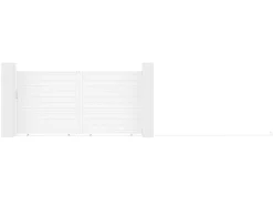 Schuifpoort Aluminium L374 X H180 Cm Wit - Nazario-EXPERTLAND New