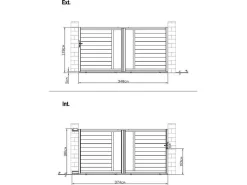Schuifpoort Van Aluminium Met Motieven - Halfopengewerkt - L. 374 X H. 180 Cm - Antraciet - Gregor-EXPERTLAND Hot