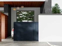 Schuifpoort Van Antraciet Opengewerkt Aluminium - L374 X 165 Cm - Nazario-EXPERTLAND Best