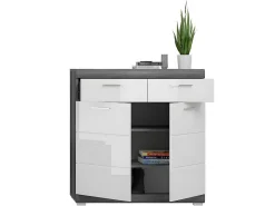 Scout Schoenenkast 2 Deuren, 2 Laden Grijs.-Vente-unique Discount