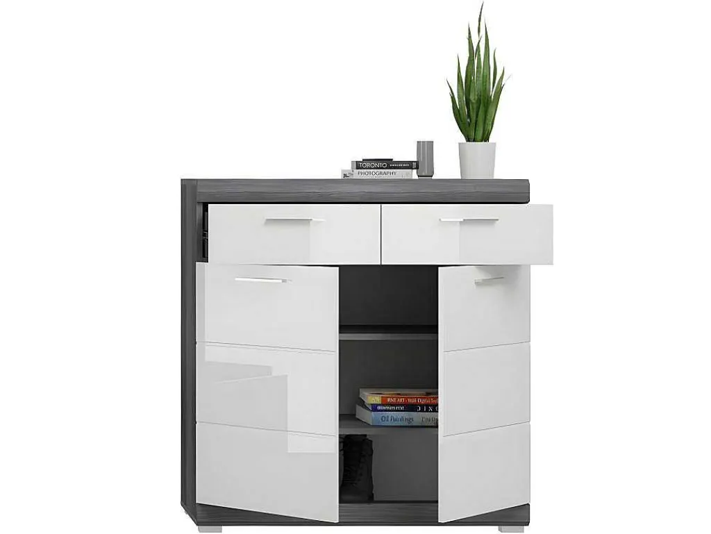 Scout Schoenenkast 2 Deuren, 2 Laden Grijs.-Vente-unique Discount