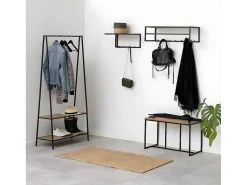 Sea Kledingrek 2 Planken Zwart, Natuur.-Vente-unique Outlet